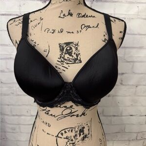 Wacoal Bra Size 34G Lace Affair T Shirt Bra Black Underwire‎ Seamless 853256